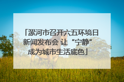 漯河市召开六五环境日新闻发布会 让“宁静”成为城市生活底色