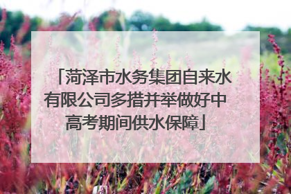 菏泽市水务集团自来水有限公司多措并举做好中高考期间供水保障