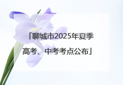 聊城市2025年夏季高考、中考考点公布