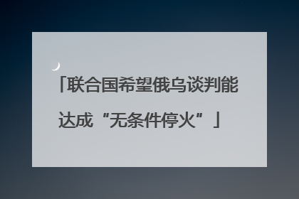 联合国希望俄乌谈判能达成“无条件停火”