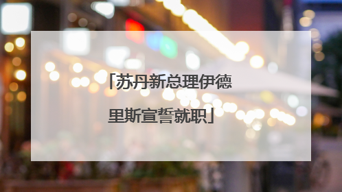苏丹新总理伊德里斯宣誓就职