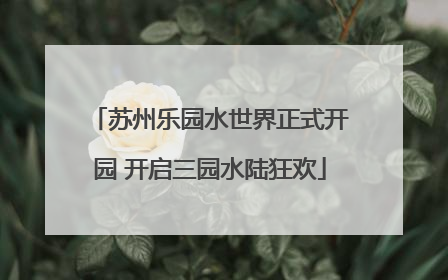 苏州乐园水世界正式开园 开启三园水陆狂欢