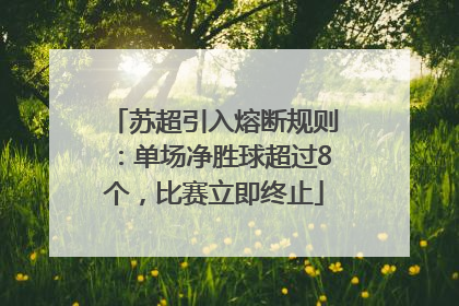 苏超引入熔断规则：单场净胜球超过8个，比赛立即终止