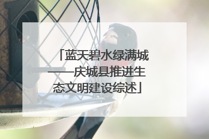 蓝天碧水绿满城——庆城县推进生态文明建设综述