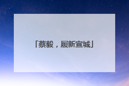 蔡毅，履新宣城