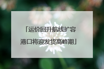 运价回升航线扩容 港口将迎发货高峰期