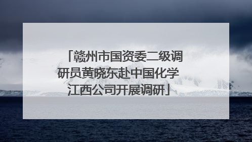 赣州市国资委二级调研员黄晓东赴中国化学江西公司开展调研