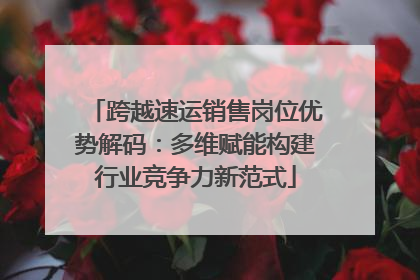 跨越速运销售岗位优势解码：多维赋能构建行业竞争力新范式