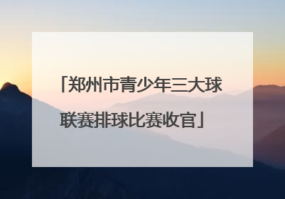郑州市青少年三大球联赛排球比赛收官