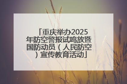 重庆举办2025年防空警报试鸣放暨国防动员（人民防空）宣传教育活动