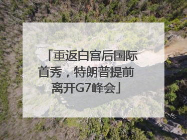 重返白宫后国际首秀，特朗普提前离开G7峰会