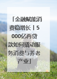 金融赋能消费稳增长丨5000亿再贷款如何撬动服务消费与养老产业