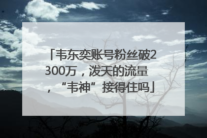 韦东奕账号粉丝破2300万，泼天的流量，“韦神”接得住吗