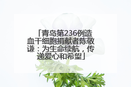 青岛第236例造血干细胞捐献者陈敬谦：为生命续航，传递爱心和希望