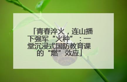 青春淬火，连山播下强军“火种”：一堂沉浸式国防教育课的“燃”效应