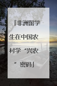 非洲留学生在中国农村学“兴农”密码