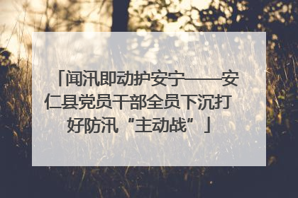 闻汛即动护安宁——安仁县党员干部全员下沉打好防汛“主动战”