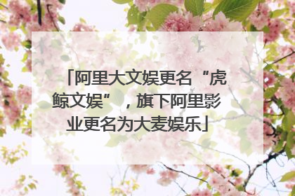 阿里大文娱更名“虎鲸文娱”，旗下阿里影业更名为大麦娱乐
