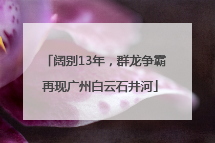 阔别13年，群龙争霸再现广州白云石井河