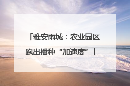 雅安雨城：农业园区跑出播种“加速度”