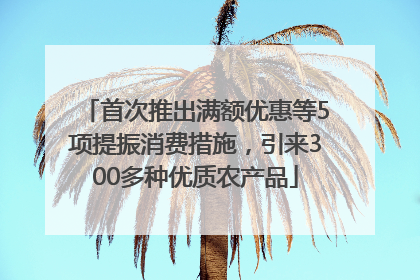 首次推出满额优惠等5项提振消费措施，引来300多种优质农产品