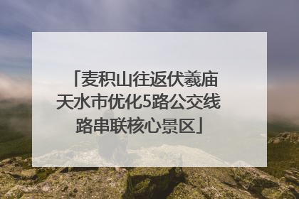 麦积山往返伏羲庙 天水市优化5路公交线路串联核心景区