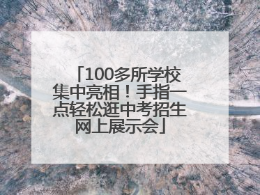 100多所学校集中亮相！手指一点轻松逛中考招生网上展示会