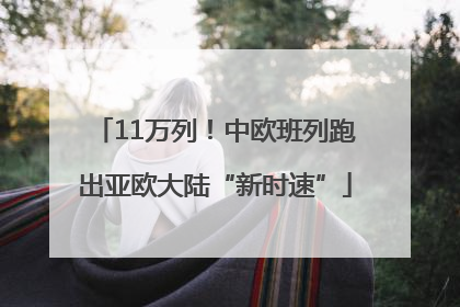11万列！中欧班列跑出亚欧大陆“新时速”