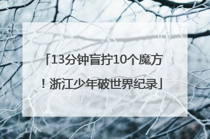 13分钟盲拧10个魔方！浙江少年破世界纪录
