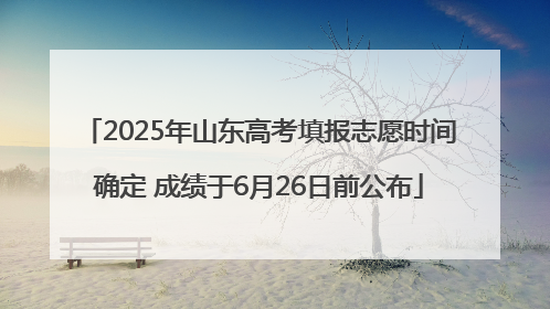 2025年山东高考填报志愿时间确定 成绩于6月26日前公布