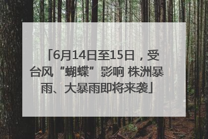 6月14日至15日，受台风“蝴蝶”影响 株洲暴雨、大暴雨即将来袭