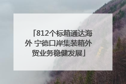812个标箱通达海外 宁德口岸集装箱外贸业务稳健发展
